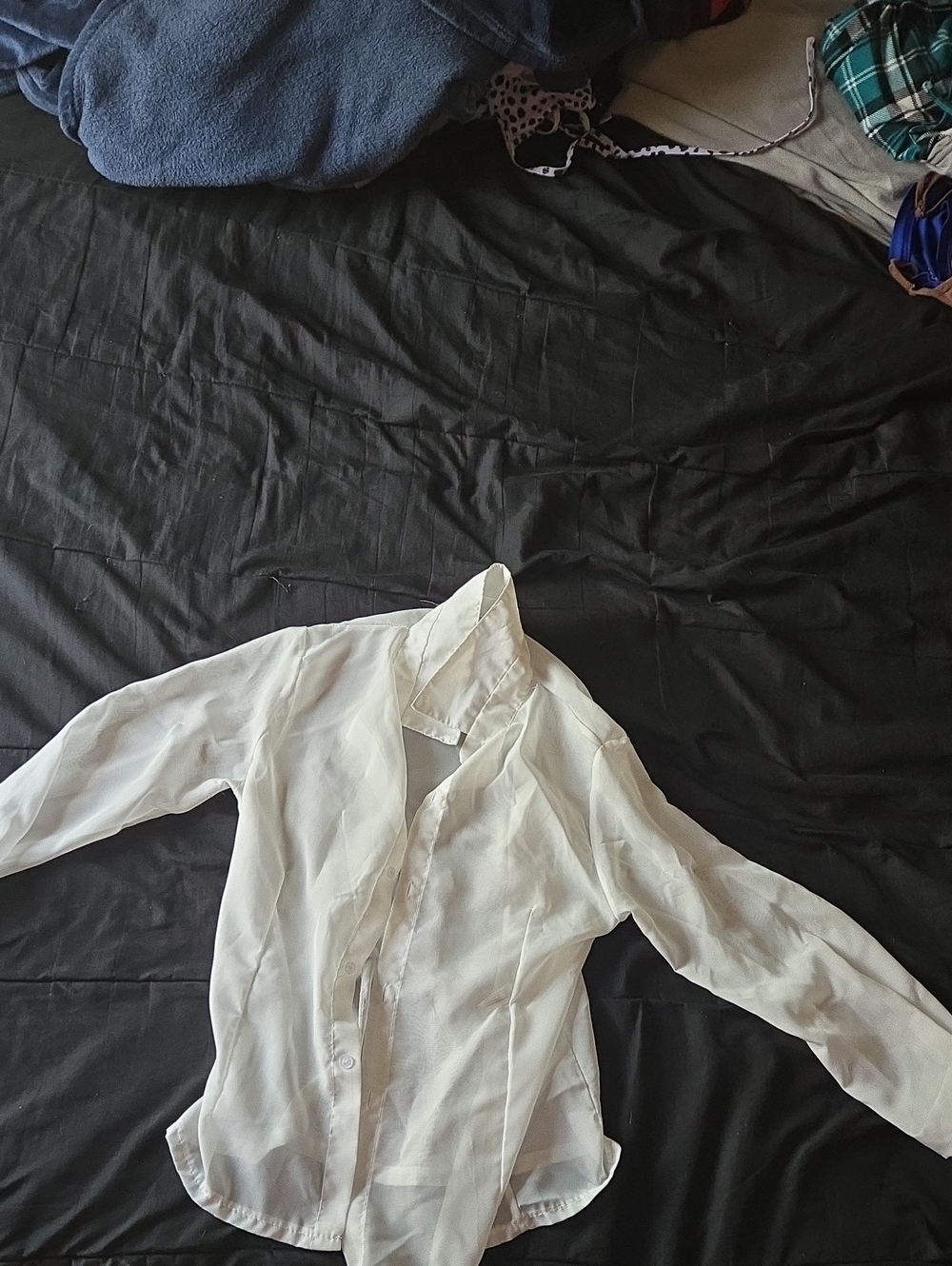 SHEIN White Lightweight See Through Button Up Long sleeve